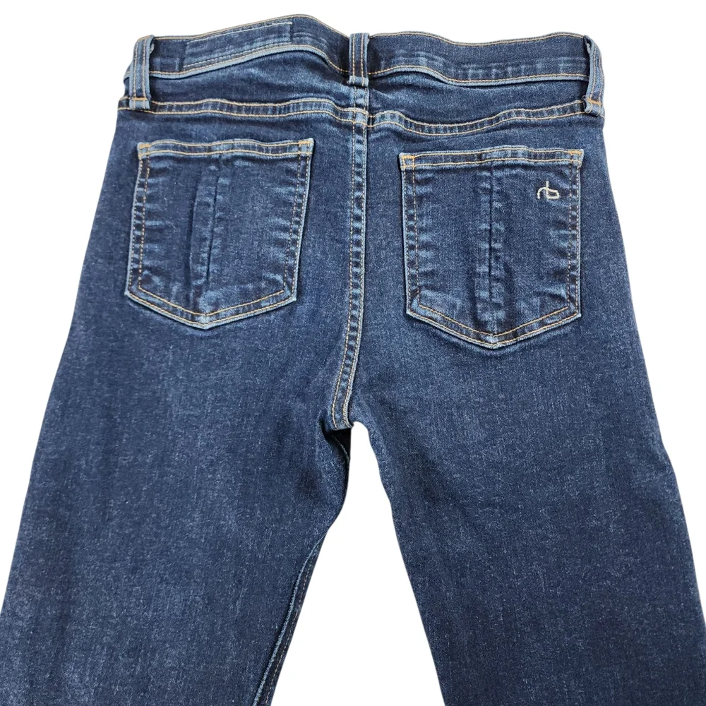 Rag & Bone High Rise Dark Wash Skinny Jeans Stretch Denim Size 26x30 - Picture 5 of 10